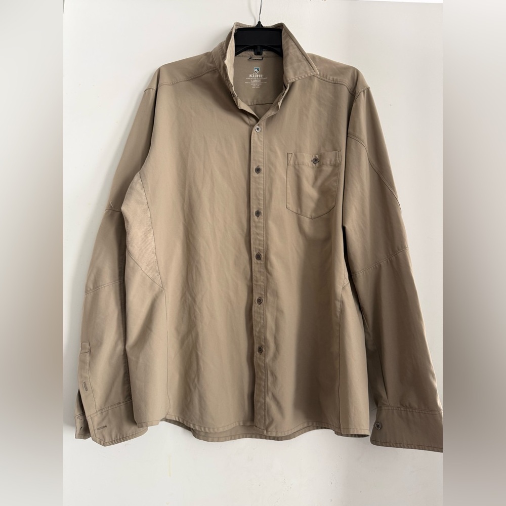 Kuhl Drftr Button Up Long Sleeve Outdoor Hiking Performance Shirt Size L